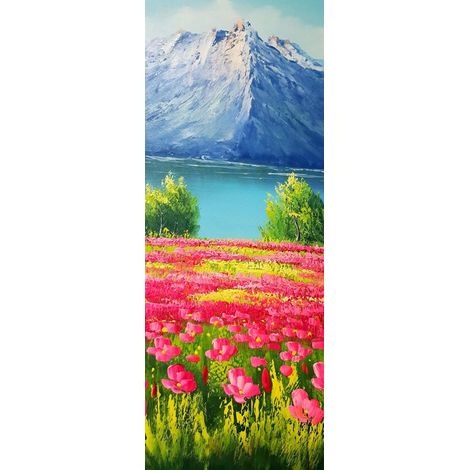 Papier peint adhésif pour porte - Stickers de porte - PVC - Repositionnable - Support pré-collant - Film adhésif pour porte - Papier peint autocollant - Pour le salon, le bureau, la chambre - 200 x 77 (1/5)