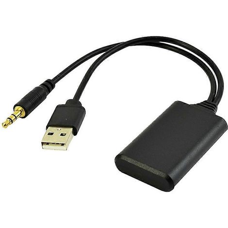 Adaptateur radio Bluetooth compatible voiture, récepteur audio USB, lecteur musique auxiliaire, câble pour autoradio. (1/4)
