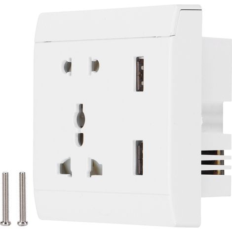 Prise de courant murale multifonctionnelle 13A avec 2 ports USB, amélioration de l'habitat 110/ (1/5)