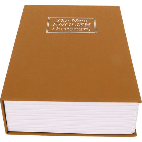 Petit coffre-fort livre, boîte de rangement secrète avec cadenas à combinaison, marron, pour cacher argent, pièces, cartes (1/5)
