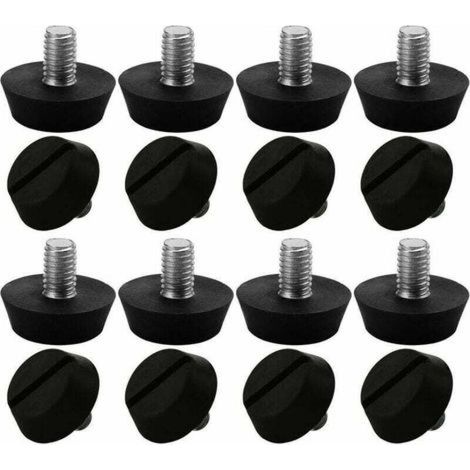 16pcs Pieds de Meubles Réglables Nivellement Patin Base Jambe Pied de Table Chaise Ajustables Protection Sol M6 x 12 x 20mm (1/5)