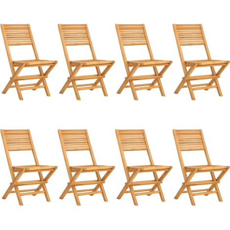 Chaises de jardin pliantes lot de 8 47x62x90 bois massif teck (1/5)