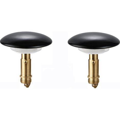 LEMROE Bouchon de vidange en cuivreanti-fuitefiltre d'évier avec couvercle céramique (noir + ortaille 66 cm) 2 pcs 6,6 cm Cuivre Noir Or (1/4)