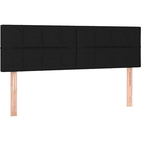 Maison Exclusive - Cabeceros tela negro 144x5x78/88 cm (1/5)