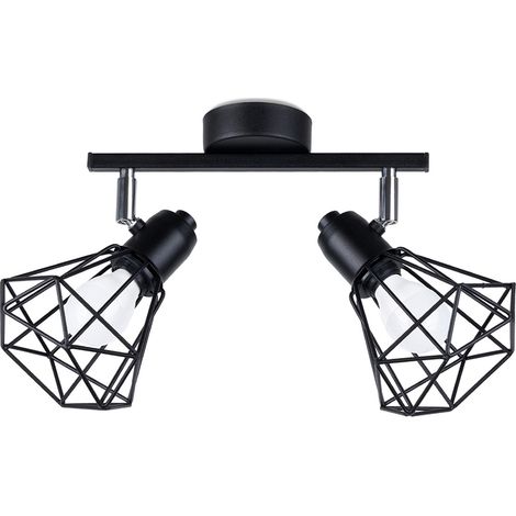 Plafonnier Pure Lume SELARA industriel noir/chrome 2xE14 (1/5)