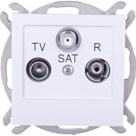 Conector de antena AS RTV-SAT, de paso, blanco GPA-GSP/m/00