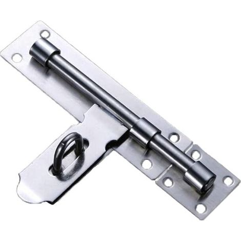 Serrure de porte en acier inoxydable, serrure pour porte coulissante, serrure antivol, facile à installer, convient à tous types de portes intérieures et extérieures (1/5)