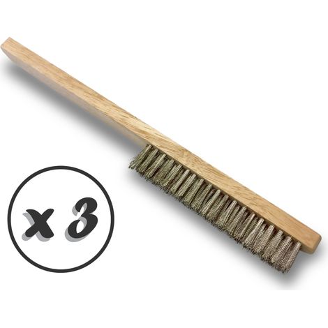 Brosse fine de bijoutier Nettoyage et brossage des bijoux, argenterie et objets d'art fragiles - Quantité x 3 - Fil inox