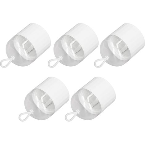 Coffret de rangement pour 5 éponges de maquillage, boîte anti-poussière avec cordon suspendu, étui pour beauty blender et accessoires, support mural, blanc (1/5)