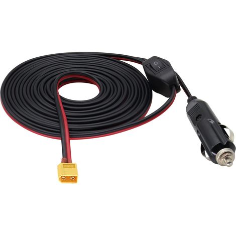 Câble Allume cigare XT60, prise mâle Allume cigare 16AWG 12V vers Adaptateur mâle XT60 câble de charge Compatible avec le câble de Charge de Batterie de drone Freestyle Fpv (5M-Male) (1/5)