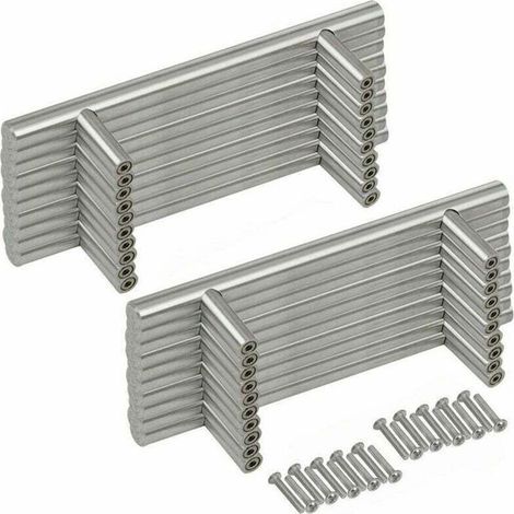 20PCS Poignée Bâton De Porte T- Bar Cuisine Porte Meuble Poignées Acier Inoxydable - Entraxe 96 mm (1/5)