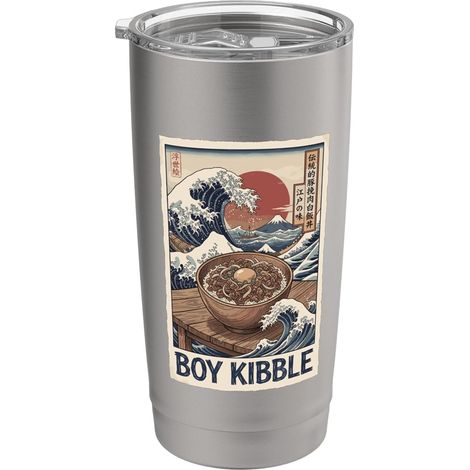 Boy Kibble Bol de bœuf japonais Great Wave Meme Gobelet isotherme en acier inoxydable double paroi (1/5)