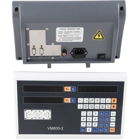 Digitales 2-Achsen-Display, LCD-Hochpräzisions-Encoder mit Touch-Tastatur, robuste Ausführung (EU-Stecker (250 V)) (1/5)