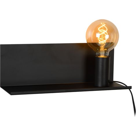 Applique murale Lucide Sebo noire métal 1xE27 40W IP20 (1/5)