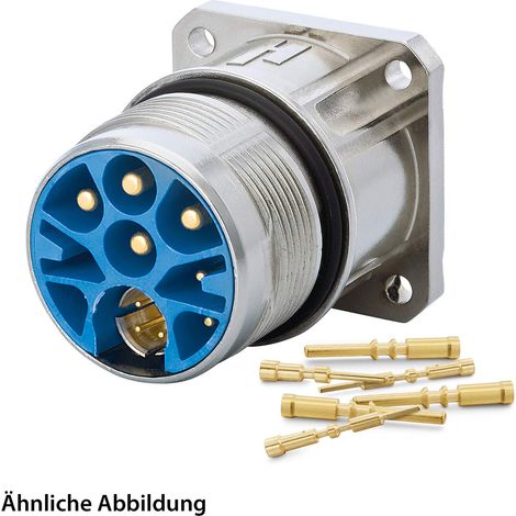 HUMMEL SET inkl. Kontakte M23 Hybrid Gerätesteckverbinder, Crimpeinsatz gerade Polzahl 3+4+4+PE, Stift Vorderwand - 1 Stück