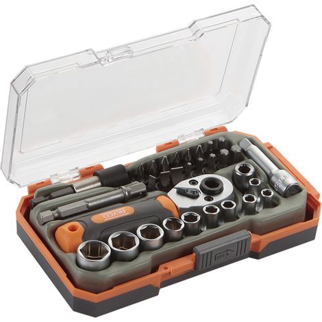 JUEGO DE VASOS Y ACCESORIOS 31 PZAS 1/4" ALYCO ORANGE (1/5)