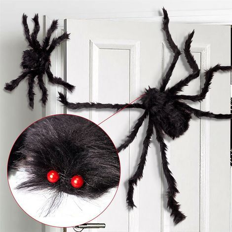 Décorations d'Halloween : araignée géante de 200 cm, araignée suspendue réaliste et ajustable, idéale pour l'intérieur et l'extérieur. (1/5)