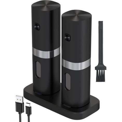 Elektrische Salz- und Pfeffermühlen-Sets, wiederaufladbare Pfeffermühle (schwarz – wiederaufladbar) (1/5)