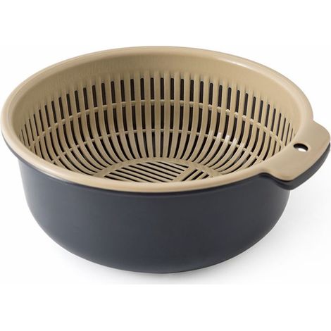 Panier égouttoir double couche pour un égouttage rapide des fruits et légumes. Ensemble de passoires de cuisine. (1/5)
