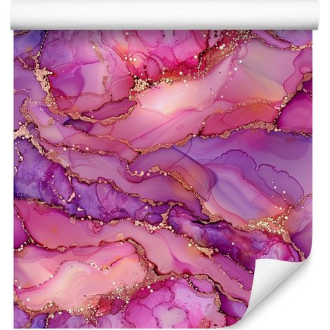 Papel pintado morado tinta y violeta para salón y dormitorio, 50x1000 cm (1/5)