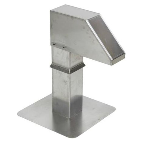 Passacavo per tetto in alluminio di alta qualità con colletto meteo per cavi, tubi, cavi per condizionatori di condizionamento, pompe di calore, ventilazione, PV/solare - sezione trasversale 125x125