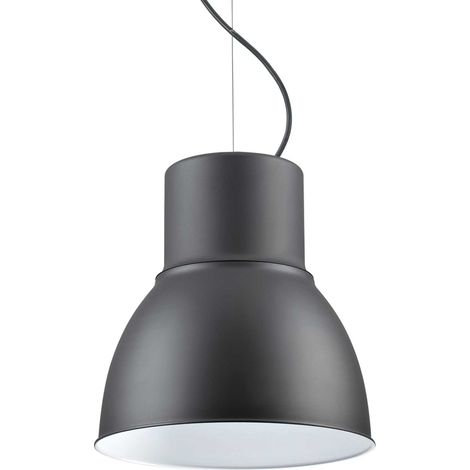 Sospensione Industrial-Minimal Breeze Metallo Grigio 1 Luce E27 D46,5Cm (1/2)