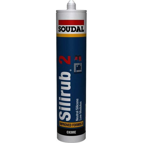 Silirub 2 - Mastic silicone neutre - Soudal - Cartouche de 290 ml Gris foncé