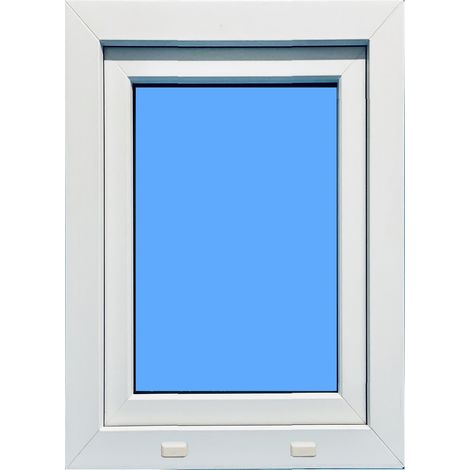 Eco-Blu – Fenêtre PVC H1000 mm X L600 mm – Oscillo-battante tirant gauche – Verre dépoli – Isolation thermique Uf 1.3 W/m²k – Sécurité RC2
