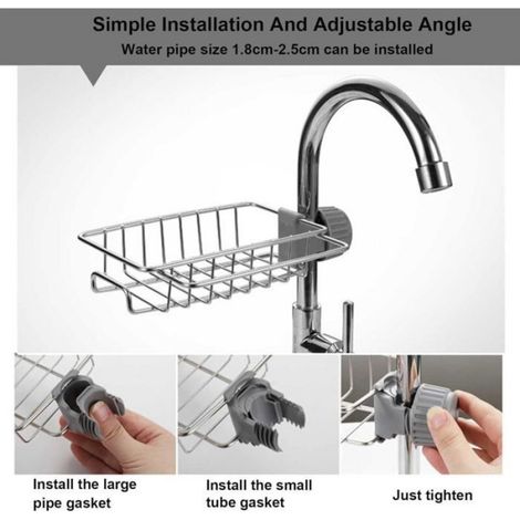 Panier Évier Suspendu Inox Détachable Rangement (1/5)