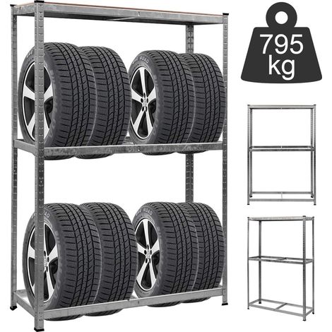 Costway – Étagère à pneus 180x120x40cm – Acier galvanisé – Capacité 265kg par étage – Installation simple – Pour entrepôt et garage
