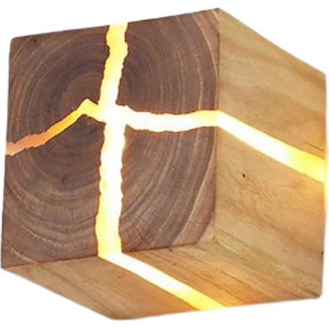 Applique Murale En Bois - Lampe Murale LED 5 W - Éclairage Intérieur Pour Chambre Salon Salle À Manger Couloir Escalier - 1 Pièce (1/5)