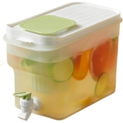 Distributeur de boissons monobloc - Capacité de 4 litres avec robinet anti-fuite - Distributeur en plastique pour boissons froides et jus de fruits (1/5)