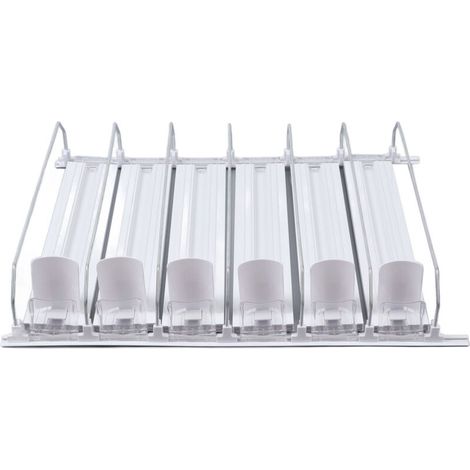 Organisateur de Canettes Réfrigérateur, Distributeur Automatique de Boissons Glissant en ABS Blanc, Ajustable 12oz 16oz 20oz pour Soda et Boissons, 31cm