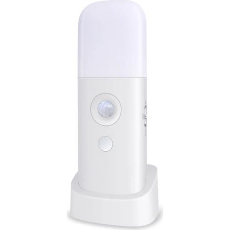 Veilleuse à détecteur de mouvement, intensité variable, batterie rechargeable, portable, lumière blanche, idéale pour la chambre d'enfant ou le couloir. (1/5)