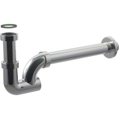 SIFONE SCARICO A COLONNA IN OTTONE CROMATO SENZA PILETTA PER LAVABO A COLONNA CON ISPEZIONE - ATTACCO PILETTA 1 - SCARICO ø26X250 MM - BON