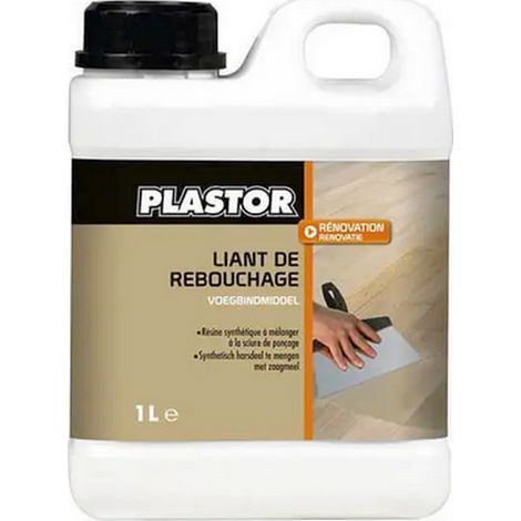 Liant de rebouchage PLASTOR résine de restauration parquet à mélange avec sciure de ponçage Conditionnement: 1 Litre