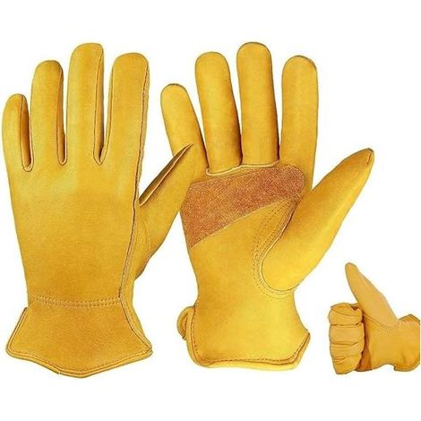 1 paire de gants de jardinage flexibles et résistants aux épines - Gants de jardinage confortables en cuir - Gants de travail de soudure pour homme et femme(M)-Fei Yu (1/5)
