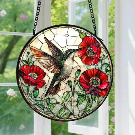 Capteur de soleil en vitrail - décoration spirituelle 15cm (1/4)