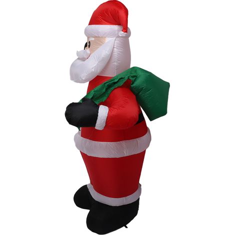 Aufblasbarer Weihnachtsmann mit Lichtern, 1,8 Meter, aus Polyesterfaser, geeignet für Veranstaltungsorte und Einkaufszentren, EU-Stecker 100–240 V (1/5)