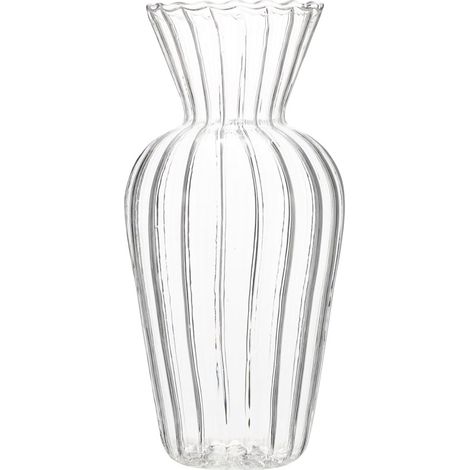 Vase en Verre Rayé Transparent Petit Vase Soliflore Verre Conteneur D’Eau pour Fleurs Et Plantes Vertes Décoration Moderne (1/5)