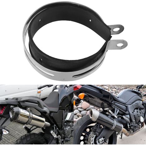Anneau de retenue de tuyau d'échappement de moto, anneau de retenue d'échappement droit, collier de serrage et collier de serrage (creusé). (1/5)