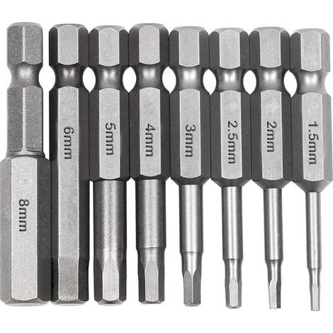 8-teiliges Sechskant-Schraubendreher-Set, 1/4 Zoll Sechskant-Schraubendreherbits, lange magnetische Schraubendreherbits aus S2-Stahl mit 8 verschiedenen Größen für elektrische Schraubendreher, manuell (1/5)