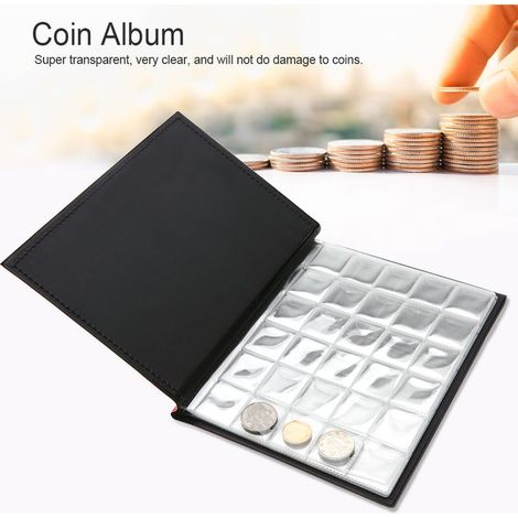 Album de rangement pour pièces de monnaie du monde entier, 250 pochettes, 10 pages, rouge. (1/5)