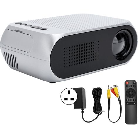 Mini projecteur argenté portable 1080P LED multifonction pour home cinéma 100-240V prise UK (1/5)