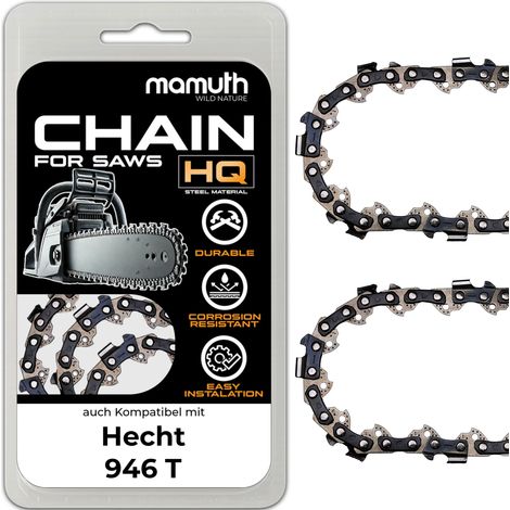 2x Chaîne de tronçonneuse 40cm 1,5mm 0,325" 66 TG pour Hecht 946 T (1/4)