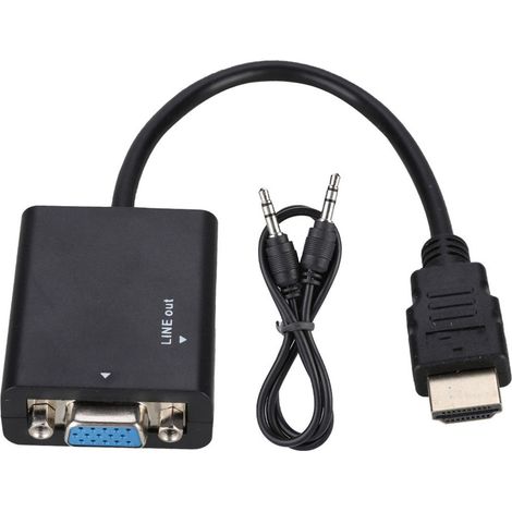 Adaptateur HDMI vers VGA Portable 1080P avec Alimentation USB et Câble Audio 3.5mm (1/5)