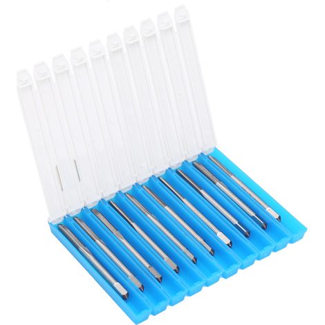 10Pcs Tarauds M5x0.8 H2 Acier HSS à Canaux Droits, Filetage Pas Manuel, Outillage Quincaillerie (1/5)
