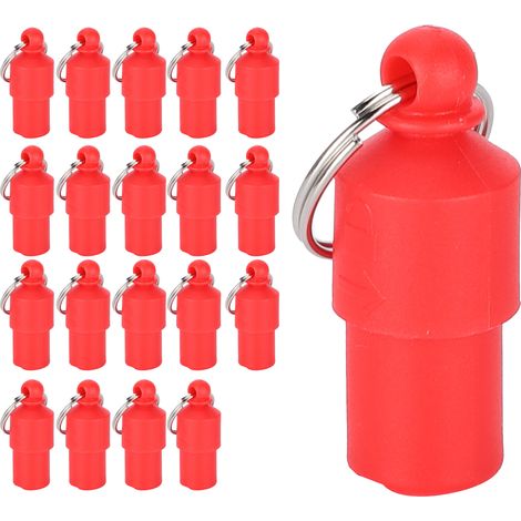Lot de 20 étiquettes anti-perte pour animaux de compagnie (chien/chat) avec nom et adresse, à ranger dans un tube cylindrique (rouge) (1/5)