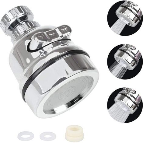 Brigros Eco Getto - Miscelatore Multifunzione, Lavello Rubinetto Gorgogliatore, Aeratore Rubinetto 360° a Risparmio Idrico (1/5)