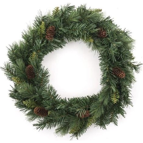 Couronne décorative branche - D 40 cm - Royal majestic - Vert - Livraison gratuite